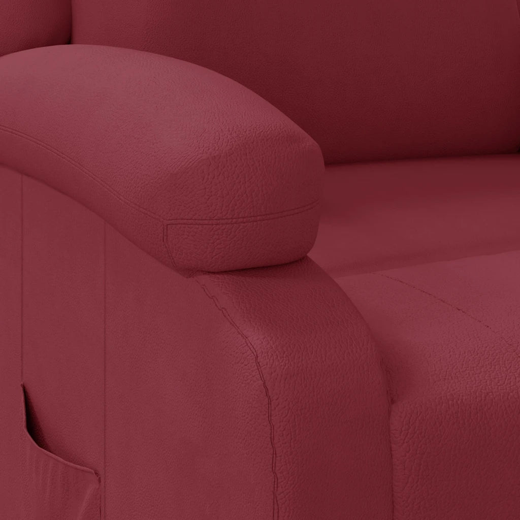 Poltrona Reclinabile Rosso Vino in Similpelle