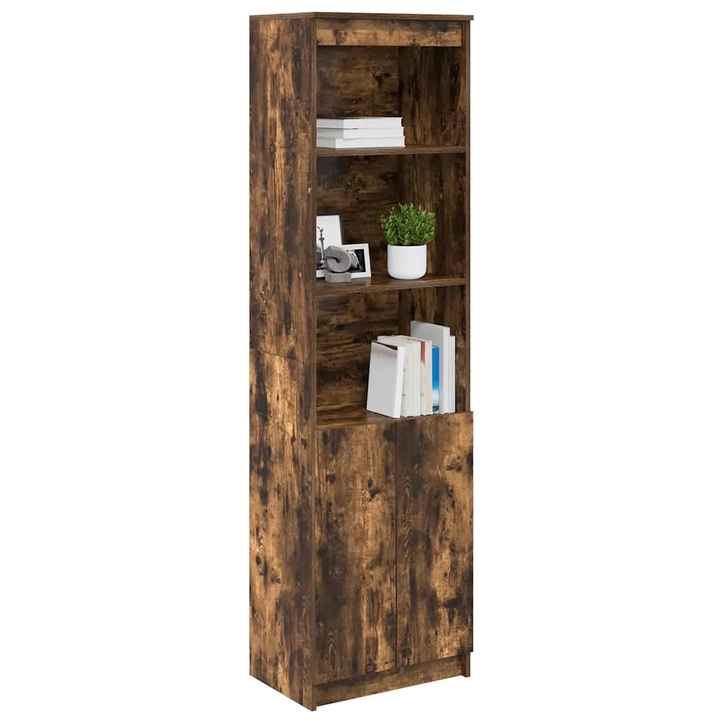 Credenza Rovere Fumo 50x35x180 cm in Legno Multistrato