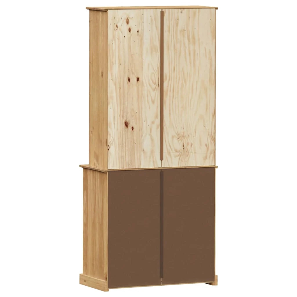 Buffet credenza cassettiera armadio mobile contenitore organizer cucina soggiorno salotto alto 80 x 40 x 176 cm legno di pino massiccio marrone 02_0035659