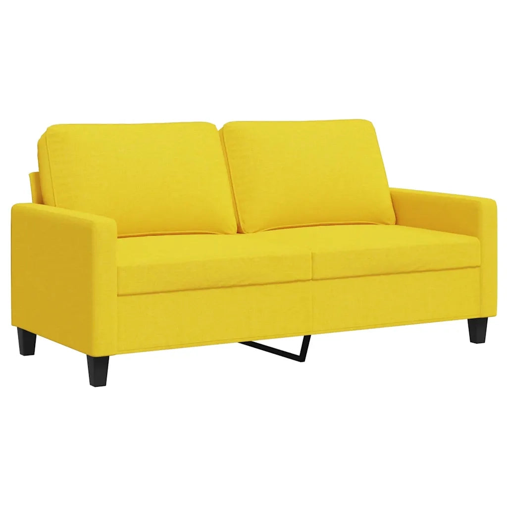 Divano a 2 Posti Giallo Chiaro 140 cm in Tessuto 359168
