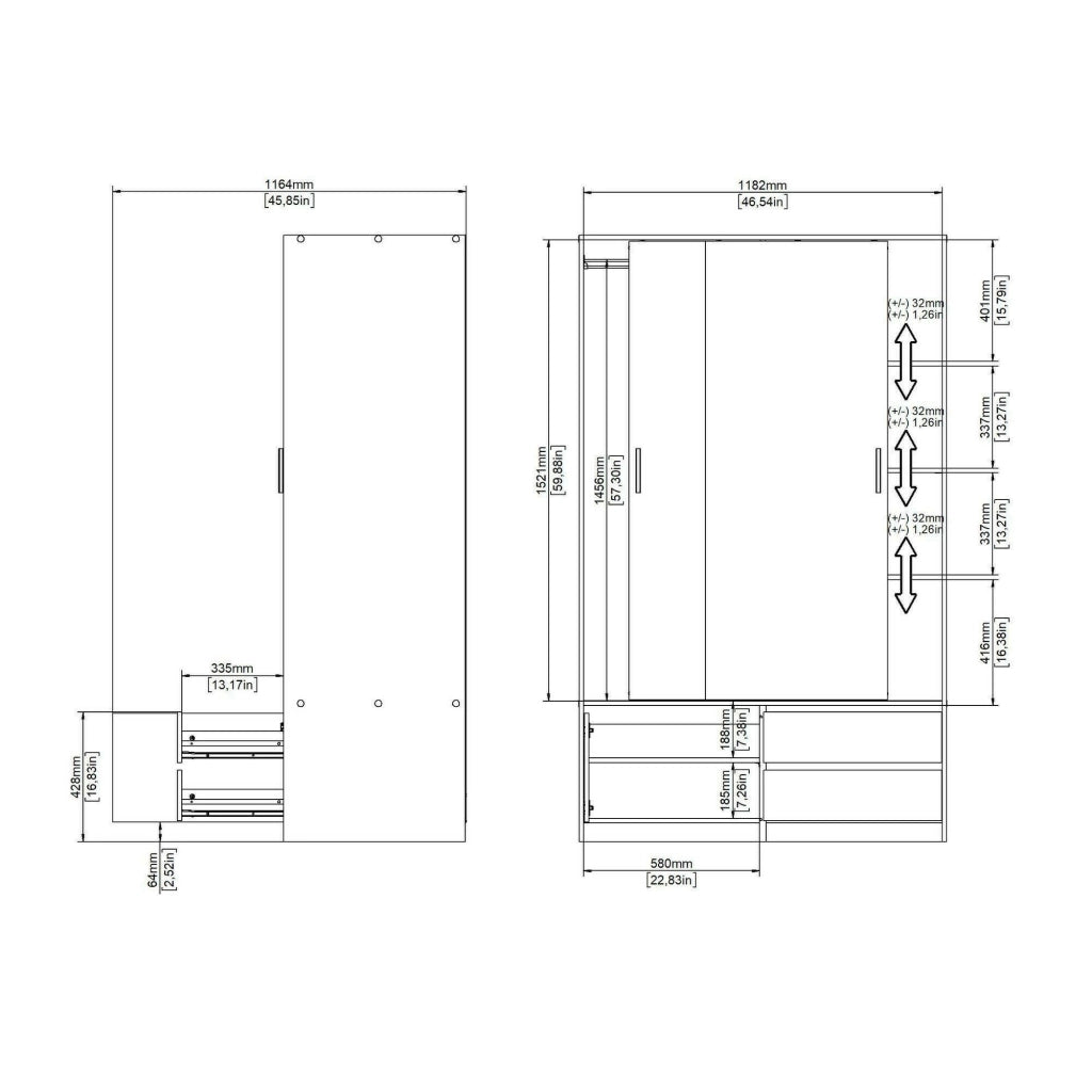 Armadio multiuso grande Bedollo, Mobile multifunzionale, Mobiletto scarpiera, Guardaroba porta scarpe, 121x60 h200 cm, Rovere