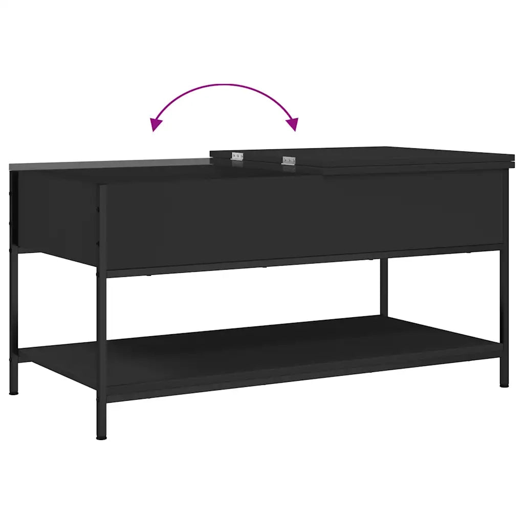 Tavolino da salotto | Tavolino da caff¨¨ | Tavolino da Soggiorno Nero 100x50x50cm Legno Multistrato Metallo