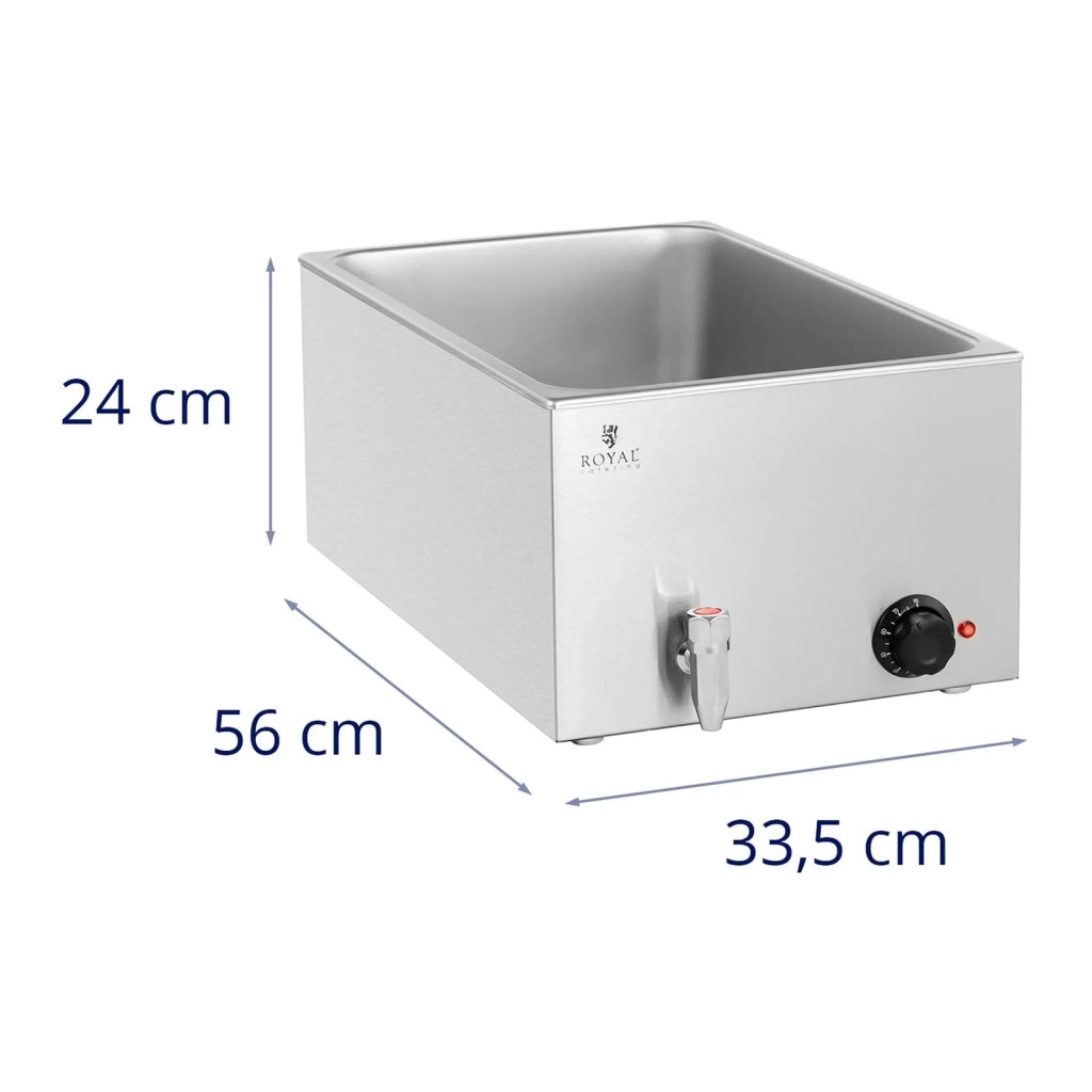 Scaldavivande/bagnomaria professionale da 600 watt con 1 rubinetto di scarico GN 1/1 (14_0004216)