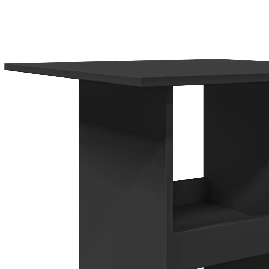 Tavolo Bar con Portaoggetti Nero 60x60x102 cm in Multistrato
