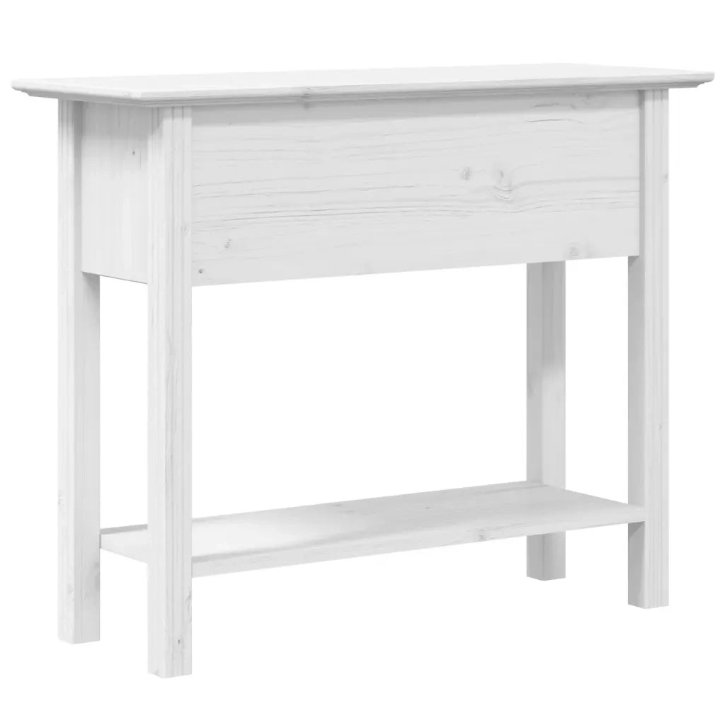 Tavolo Consolle BODO 91x35x74 cm Legno Massello Pino Bianco 355071
