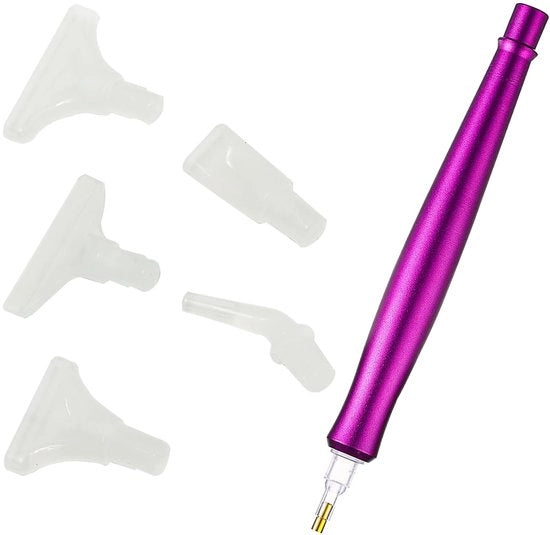 Penna per diamantazione con 5 accessori diversi, penna per diamantazione accessorio, penna per diamantazione senza lavaggio, penna per diamantazione, penna per diamantazione per riempimento di diamanti da parte dell'utente.