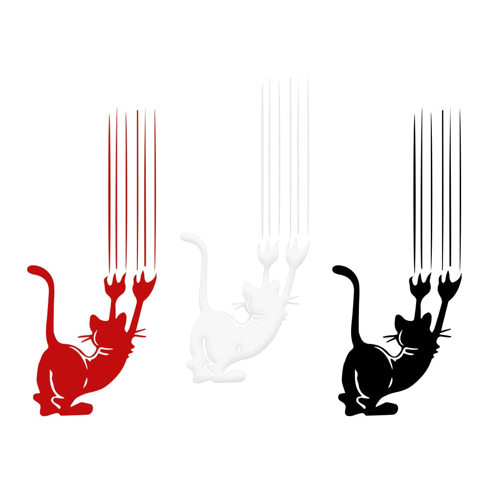 CAT - Adesivo murale wall sticker in vinile 55x130 cm Colore: bianco