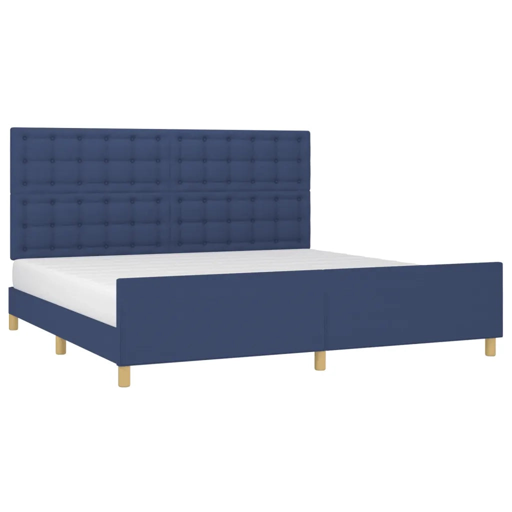 Giroletto senza Materasso Blu 200x200 cm in Tessuto