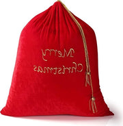 Corda di Natale in Velluto Rosso con Tasca - 75x89 cm - Decorazione per Regali di Natale