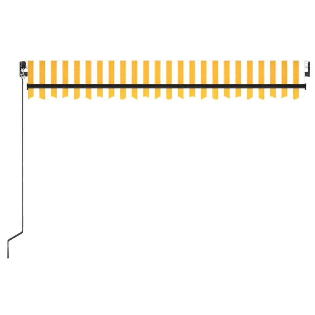 Tenda da Sole Retrattile Manuale 400x350 cm Gialla e Bianca 3069178