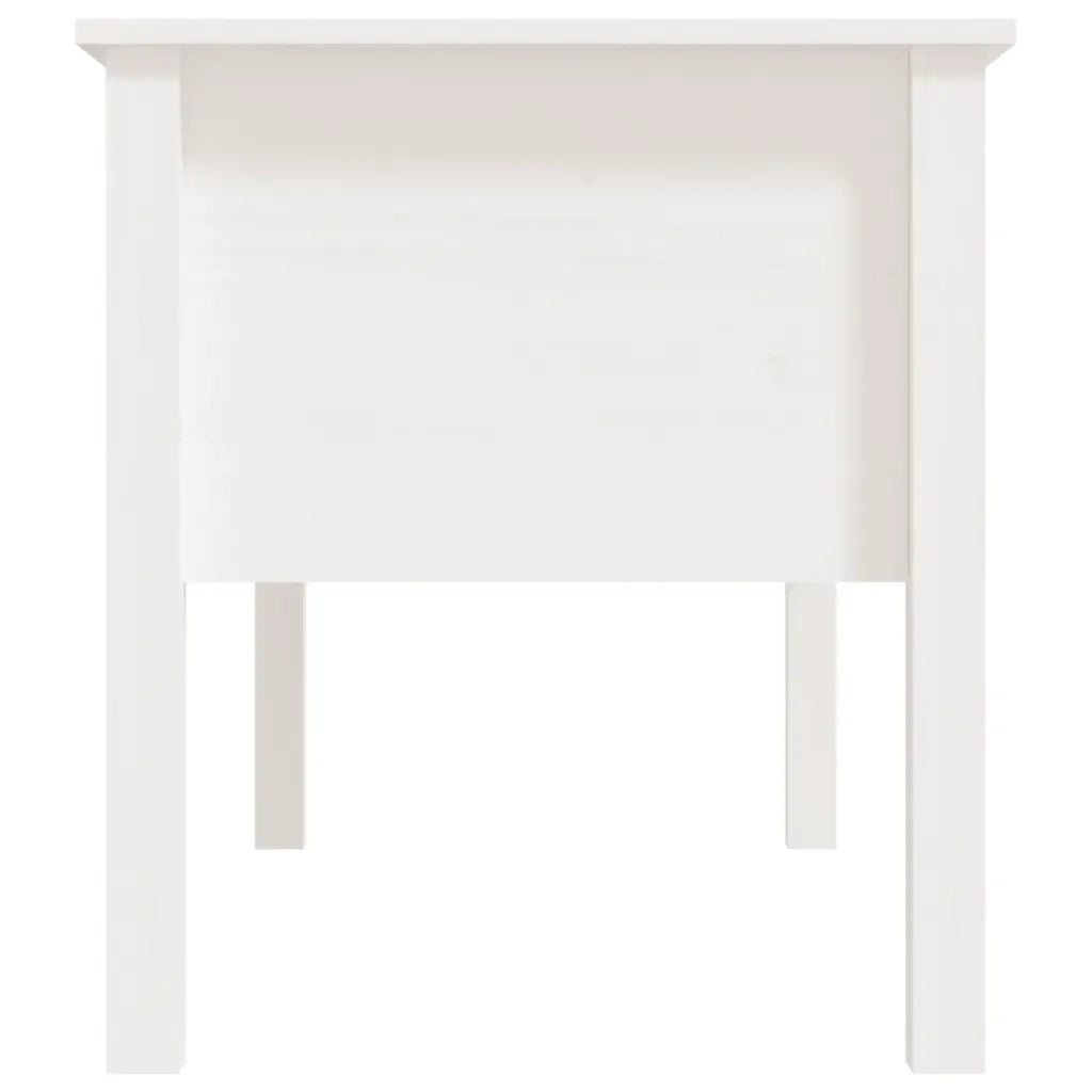 Tavolino da Salotto Bianco 102x49x55 cm Legno Massello di Pino 820942