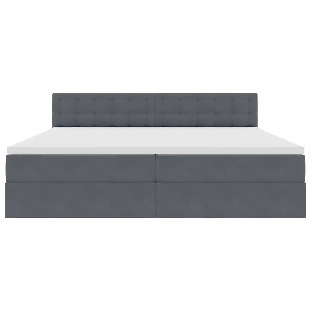 Letto con Contenitore Grigio scuro 200 x 200 cm Velluto