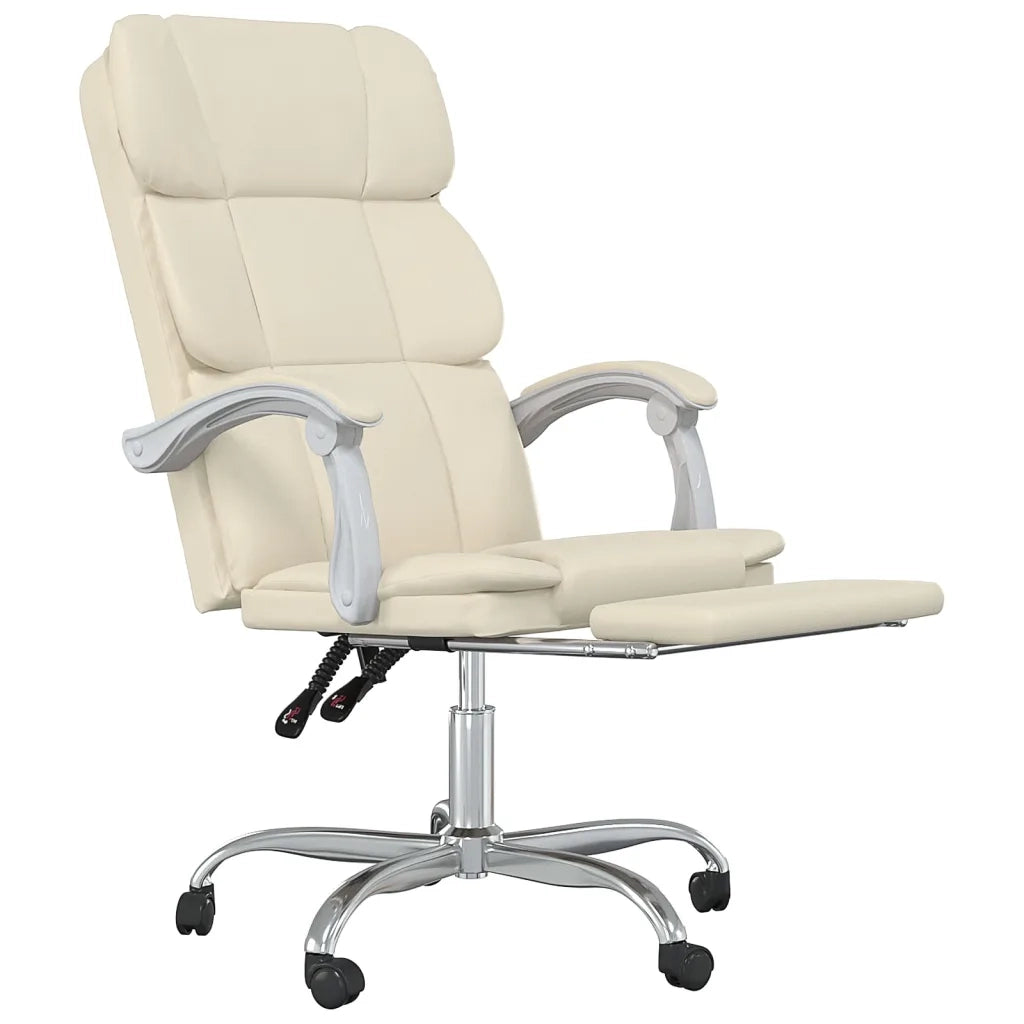 Poltrona da Ufficio Reclinabile Crema in Similpelle 349632
