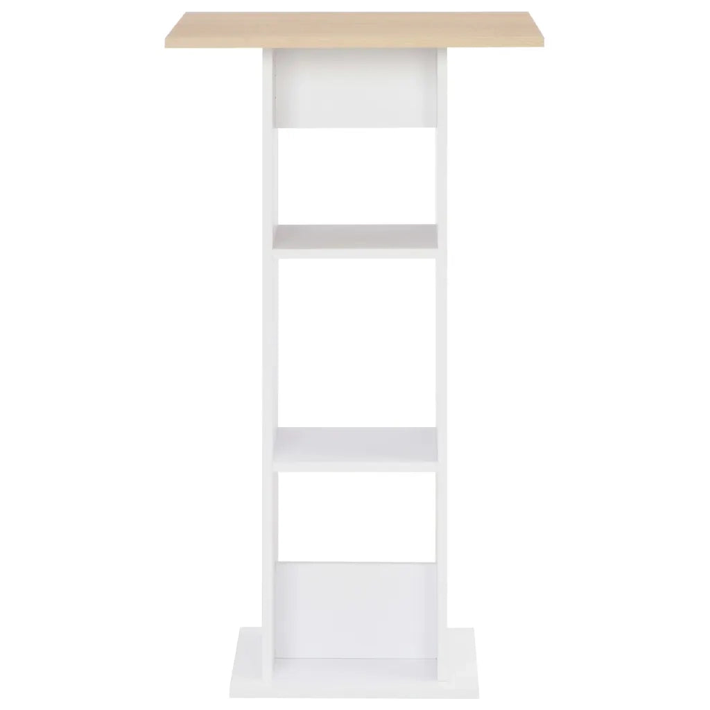 Tavolo da Bar Bianco e Rovere Sonoma 60x60x110 cmcod mxl 94710