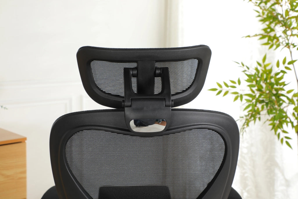 Sedia da ufficio pieghevole ergonomica in rete nera, 62 x 48,5 x 129 cm