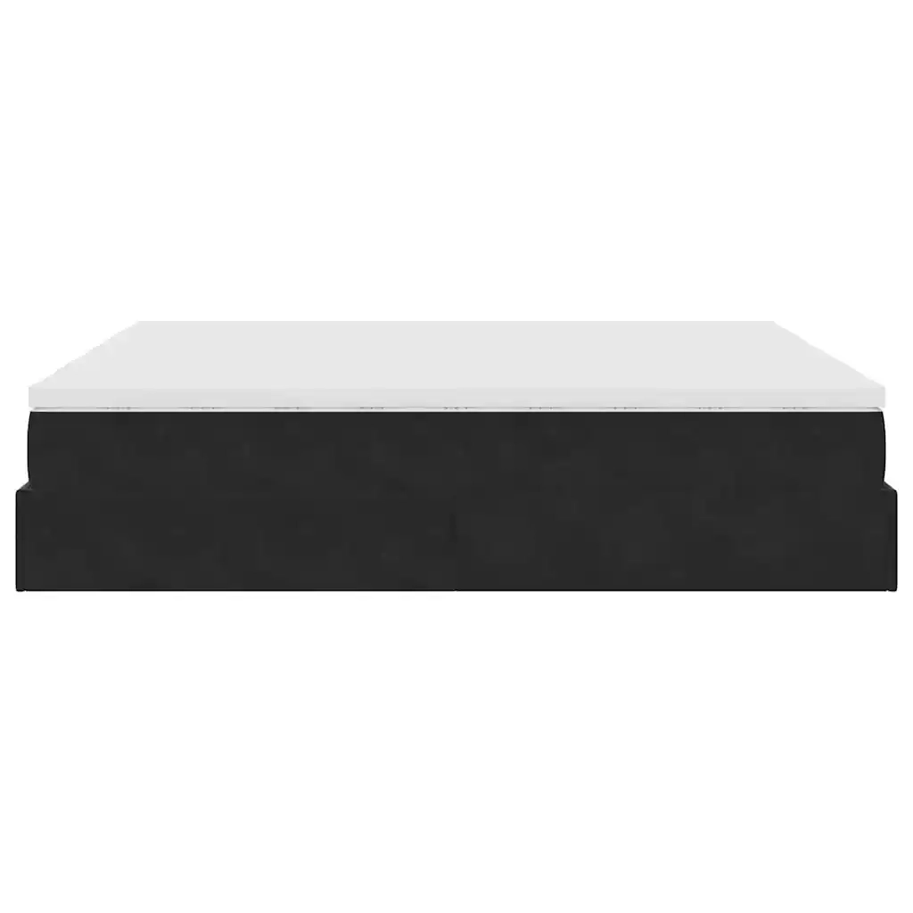 vidaXL Struttura Letto Pouf con Materassi Nero 200x200 cm Velluto