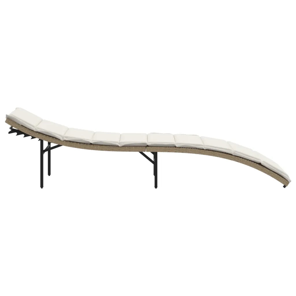 Lettini Prendisole 2 pz con Cuscini Beige in Polyrattan 3277304