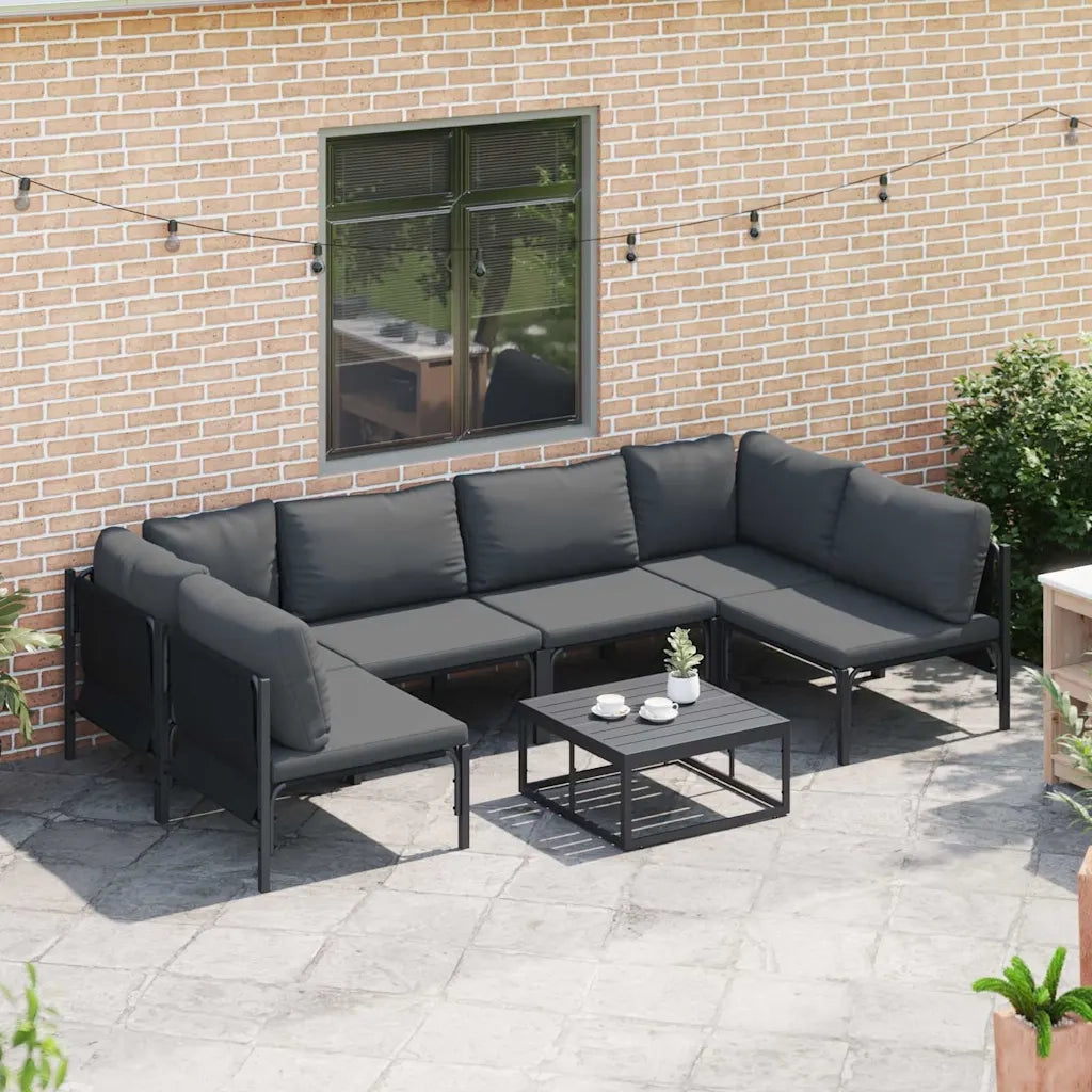 vidaXL Set Divano da Giardino 6 pcs Antracite Acciaio