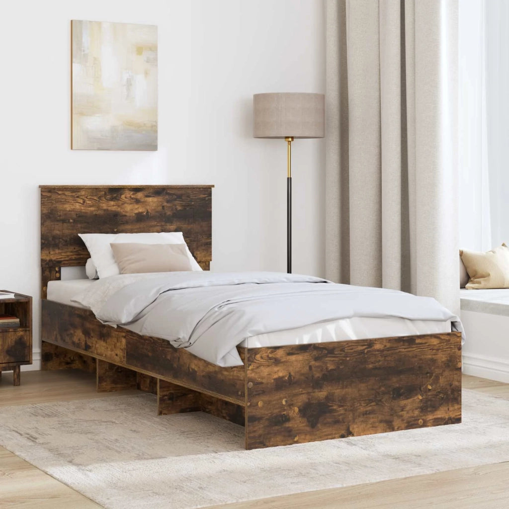 Struttura del letto Rovere fumé 90 x 200 cm Legno multistrato