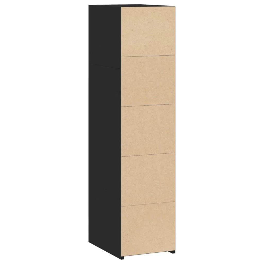 Buffet credenza cassettiera armadio mobile contenitore organizer per cucina soggiorno salotto 30 x 41 x 124 cm legno ingegnerizzato nero 02_0035861