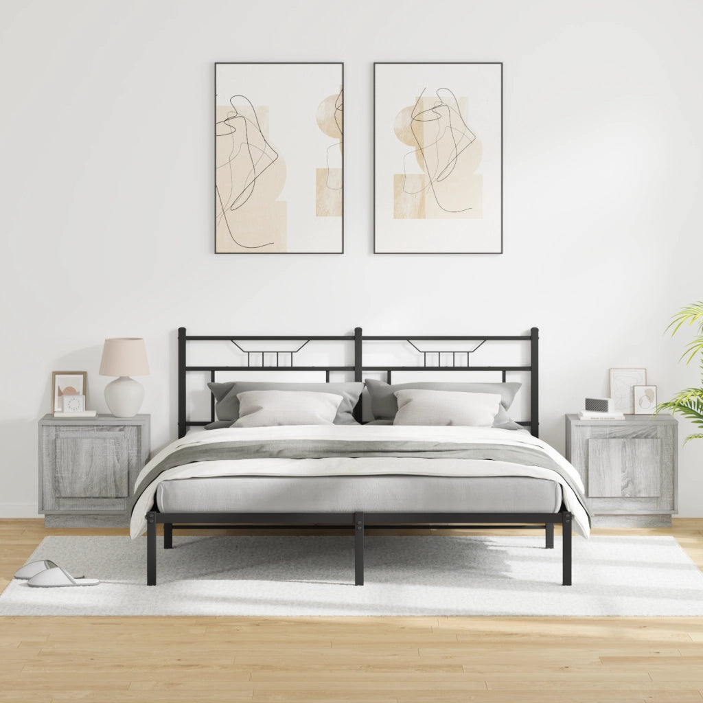 Comodini con Luci LED 2 pz Grigio Sonoma 44x34,5x45 cm