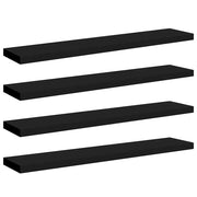 4 pz Scaffali a Parete | Ripiano a parete | Mensole a Parete Neri 120x23,5x3,8 cm in MDF