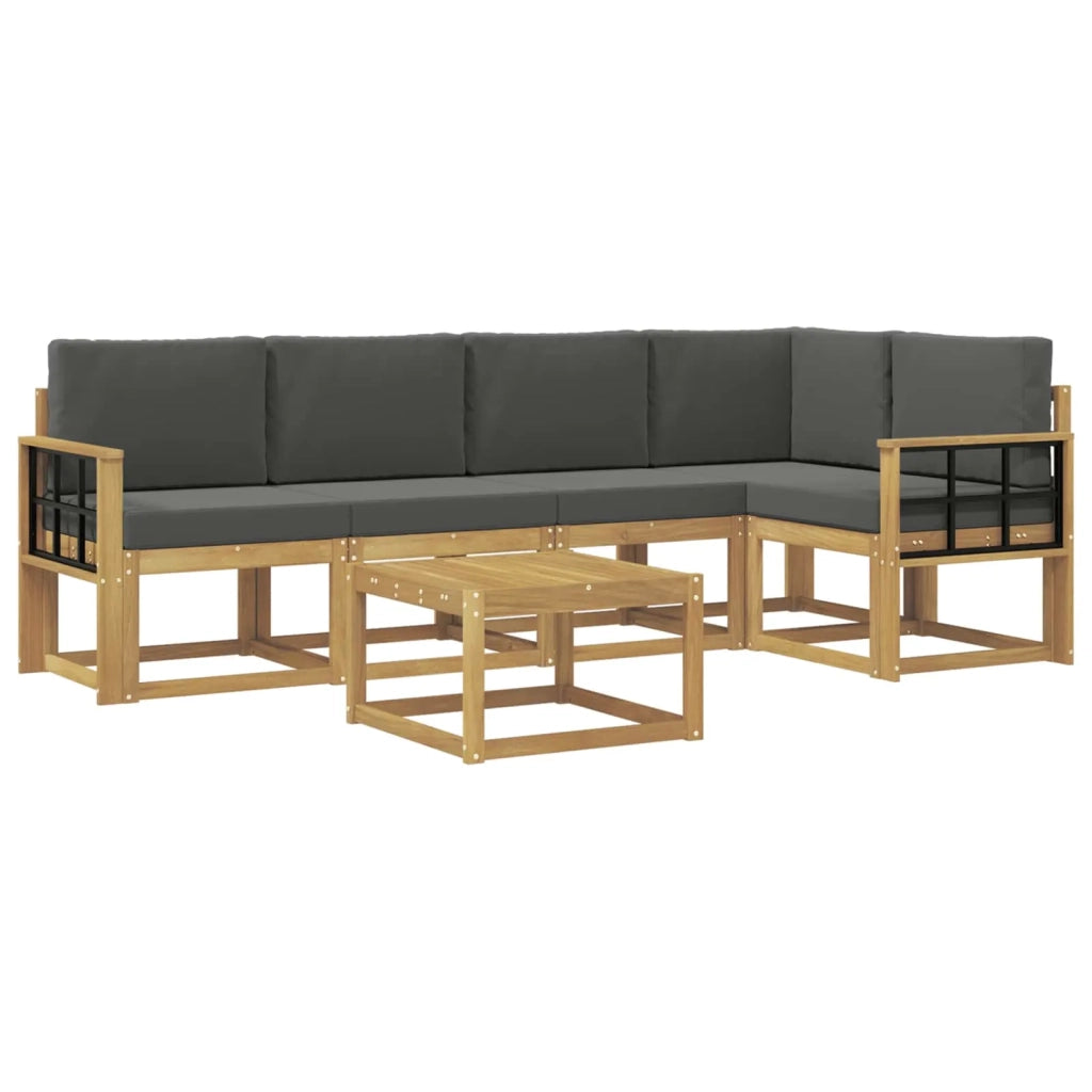 Set di divani da esterno con cuscino 6 pcs Bianco e Antracite