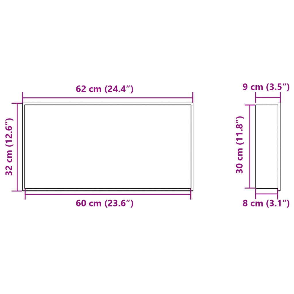 Nicchia per Doccia Oro Spazzolato 62x32x9cm in Acciaio Inox CFW9699775
