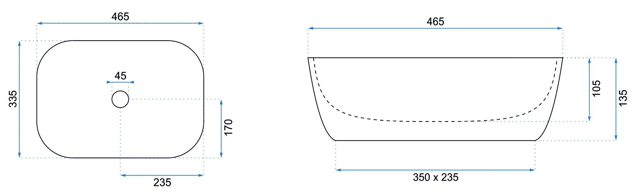 Lavabo Da Appoggio Rea Belinda Black Marble Mat