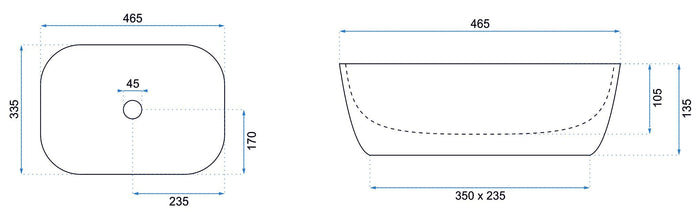 Lavabo Da Appoggio Rea Belinda Black Marble Mat