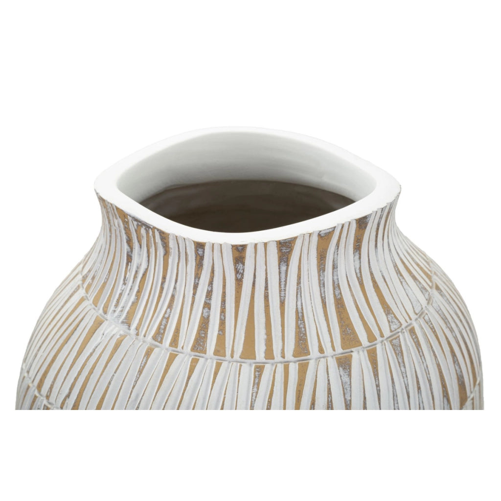 Vaso Decorativo VKH666, Bianco, Poliresina, 23x23x50 cm