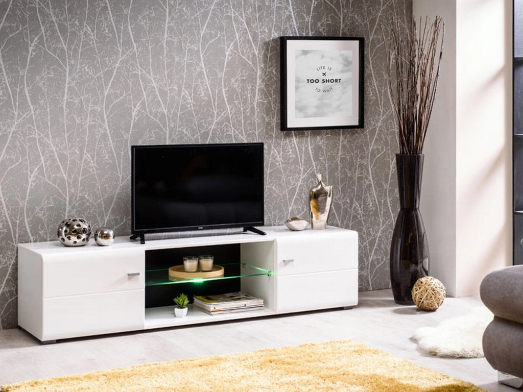 Furci, Mobile Porta tv un Ripiano, 170x41.5x41.5h cm Bianco