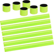 6 x Cinturini riflettenti - Cinturini riflettenti per bicicletta, corsa o jogging - 30 CM - Verde fluorescente