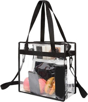 Borsa trasparente con chiusura a cerniera, borsa crossbody con cinturino regolabile, borsa trasparente per donna, borsa trasparente per palestra, borsa impermeabile per viaggio - nera