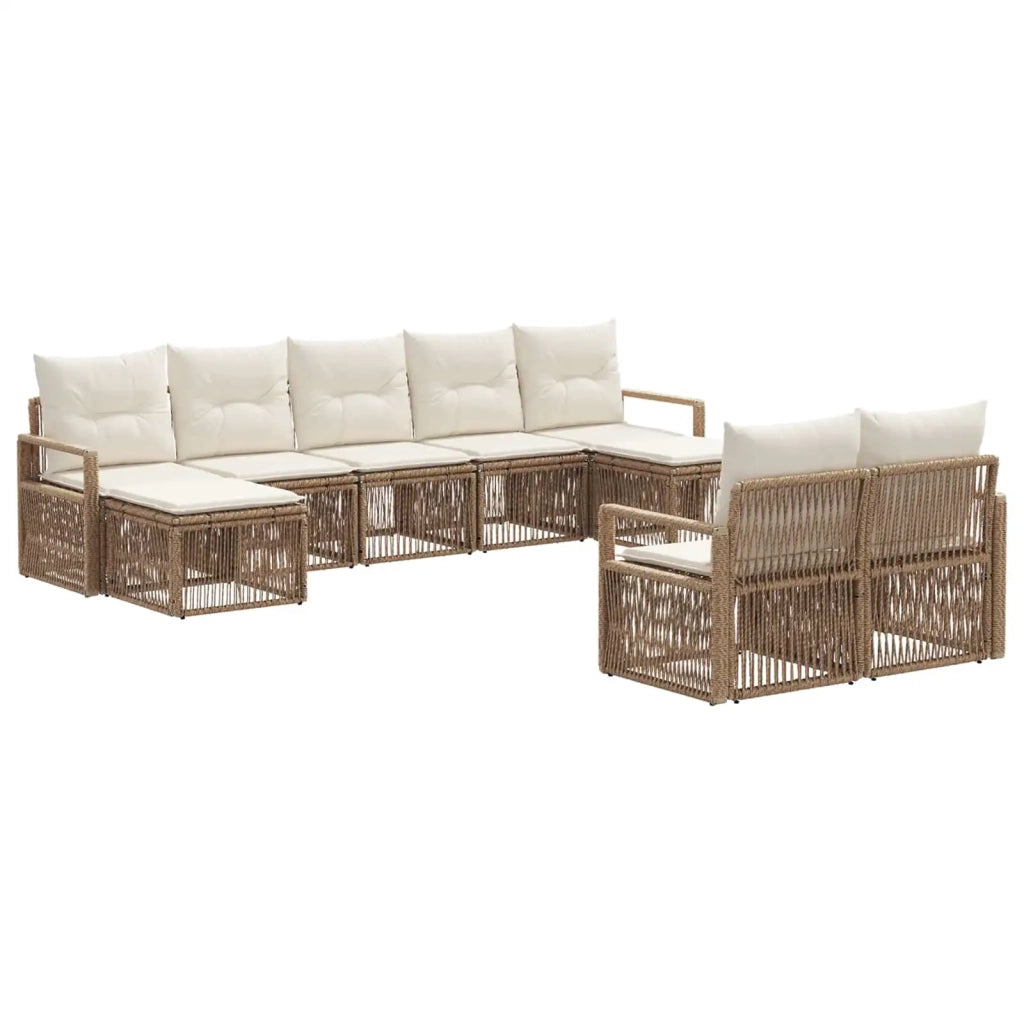 Set Divano da Giardino 9 pcs Beige polyrattan 3435840