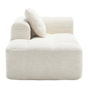 Chaise Longue Méridienne 1 Posto con Cuscino e Tasche Laterali; Comfort Morbido; in Ciniglia Beige