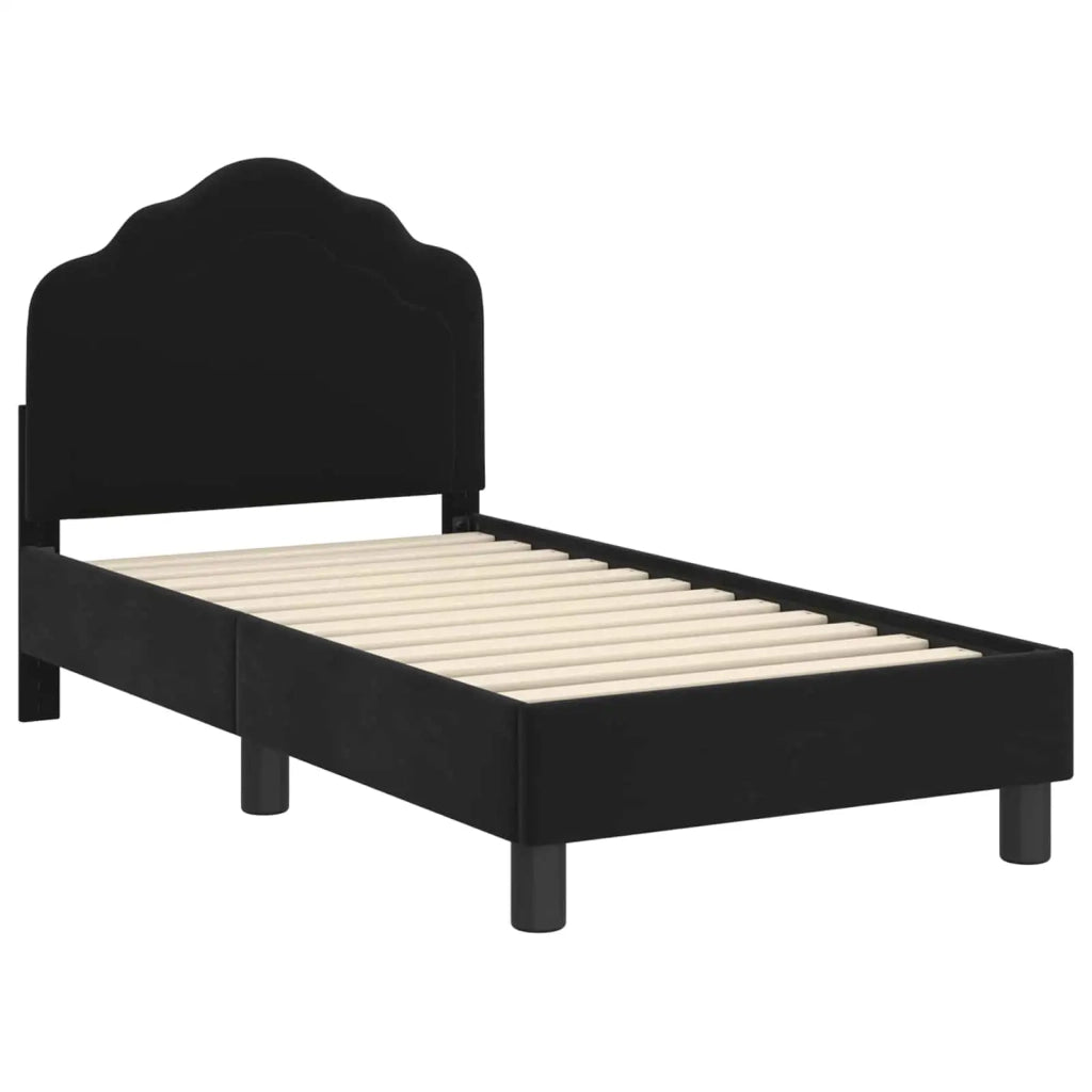 Struttura letto per bambini con testata Nero 70 x 140 cm