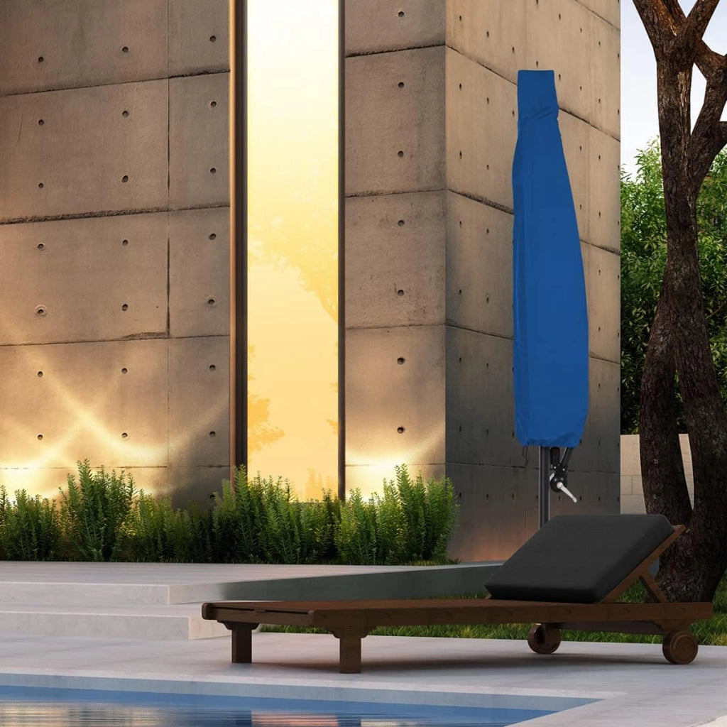 Ombrellone 300/330 cm con Base Copertura Protezione UV 50+ Grande Inclinabile Impermeabile Giardino Balcone Terrazza Ombrellone a Manovella
