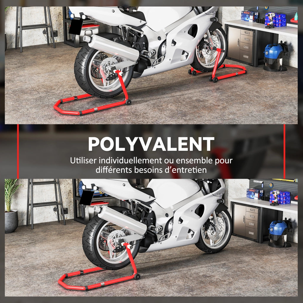 Cavalletto Moto ¨C zephmum ¨C Rosso, Acciaio, 43x36x64cm