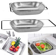 Filtro ovale in acciaio inossidabile - Fino - 6 quarti - Manico in gomma - Lava frutta e verdura