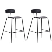 Set di 2 sedie da bar Seduta in plastica nera Sgabelli da bar altezza banco Gambe in metallo