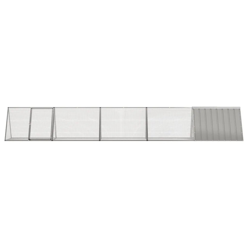 Gabbia per Conigli grigio 504,5x80,5x71 cm Acciaio Zincato