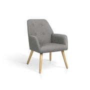 Poltrona Hispanohogar tessuto grigio con gambe Hispanohogar legno 81x61x68