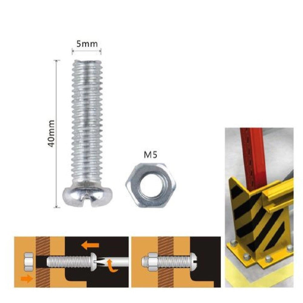 Trade Shop - Set 10pz Viti Vite Testa A Croce Tonda 5 X 40mm Con Dadi Dado Esagonale M5 90971 -
