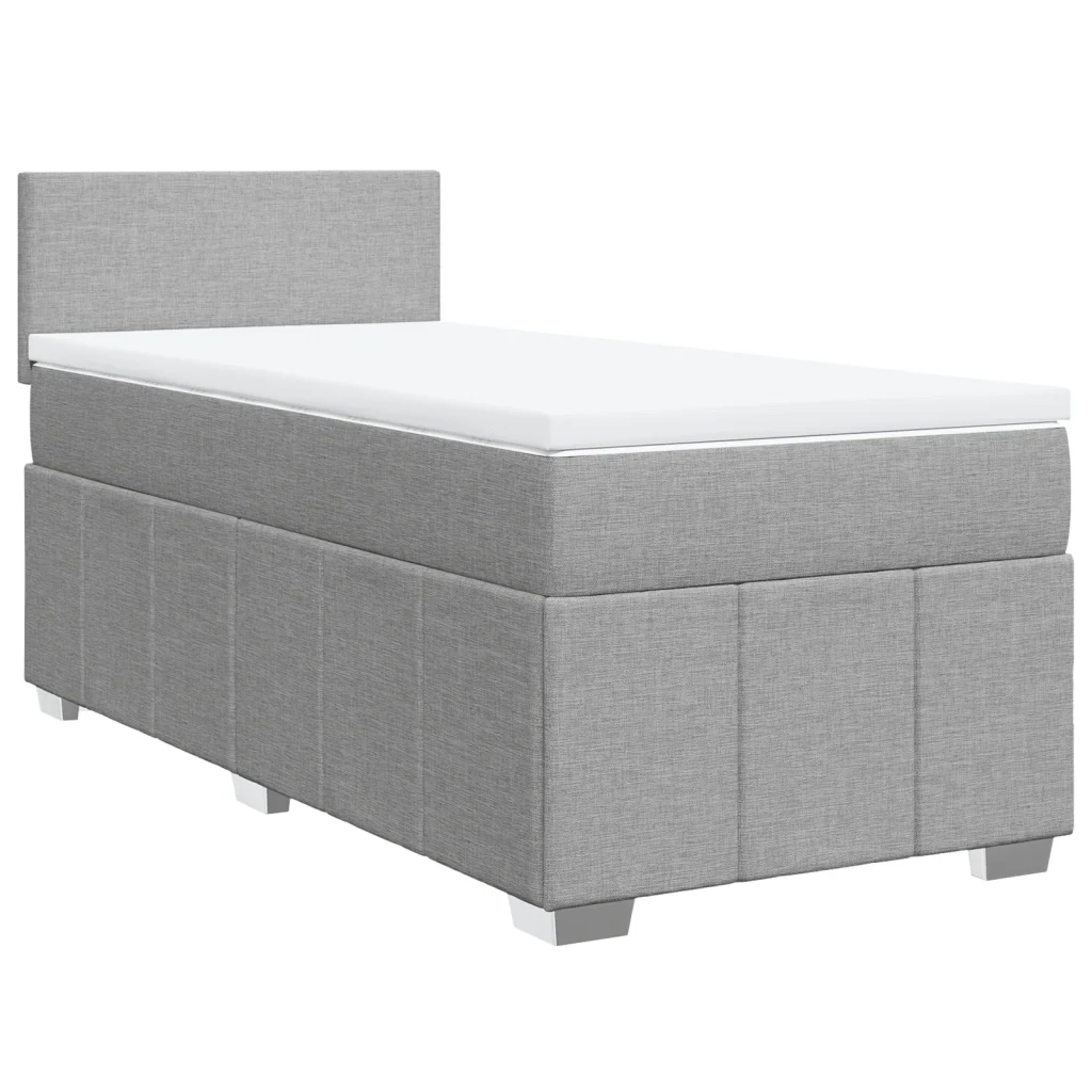 Giroletto a Molle con Materasso Grigio Chiaro 80x200 cm Tessuto