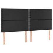 Testiera | Testata Nera 200x5x118/128 cm in Similpelle