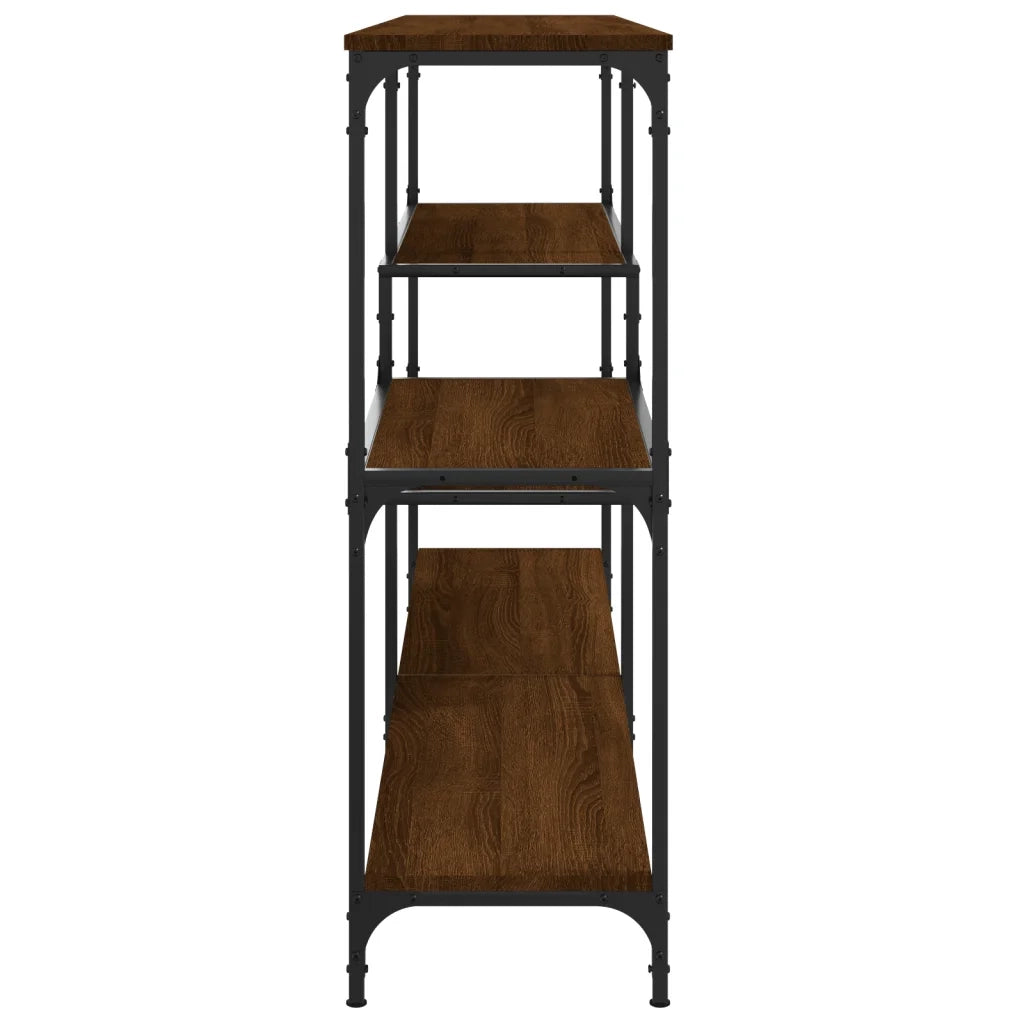 Tavolino Consolle-Tavolino da soggiorno-Tavolo Rovere Marrone 160x32x95 cm Legno Multistrato