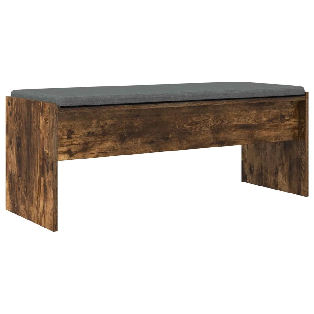 Panca per ingresso con cuscino Rovere fum¨¦ 103 x 38 x 40 cm