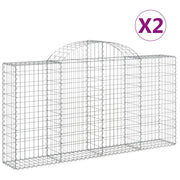 Cesti Gabbioni ad Arco 2 pz 200x30x100/120 cm Ferro Zincato