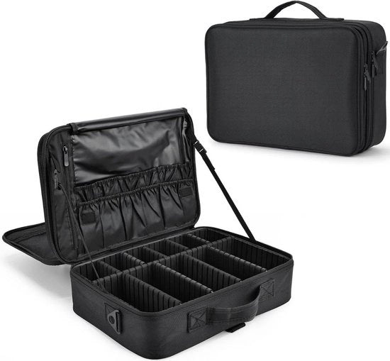 Borsa di Viaggio - Borsa di Cosmetici - Borsa della Parrucchiera - Borsa di Trucco con Cassetti Regolabili - Borsa di Bellezza per Pedicure e Nail Art - Borsa della Parrucchiera - Impermeabile - Facile da Portare